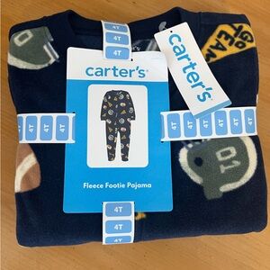 Carter's Blue Fleece Pajama with Sports Print